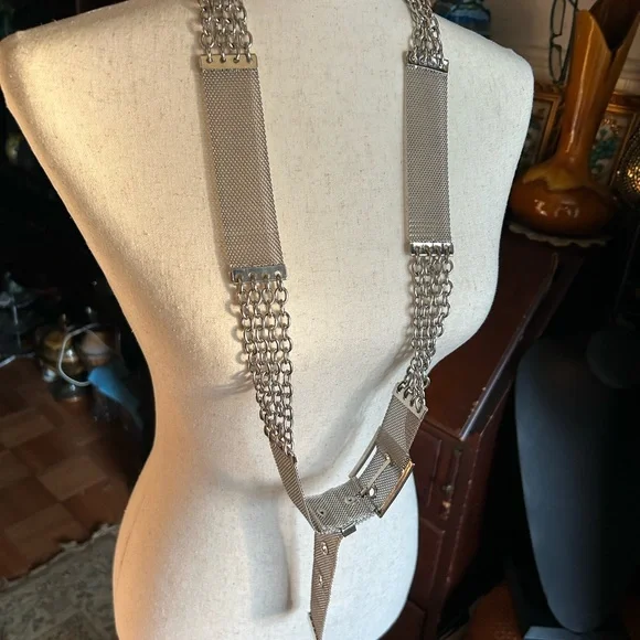 Vintage Silver Metal Mesh Chain Belt - Picture 4 of 4